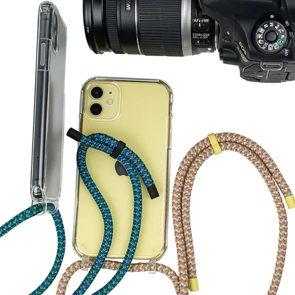 Étui de téléphone transparent antichoc pour iPhone, avec bandoulière et cordon – Image 3
